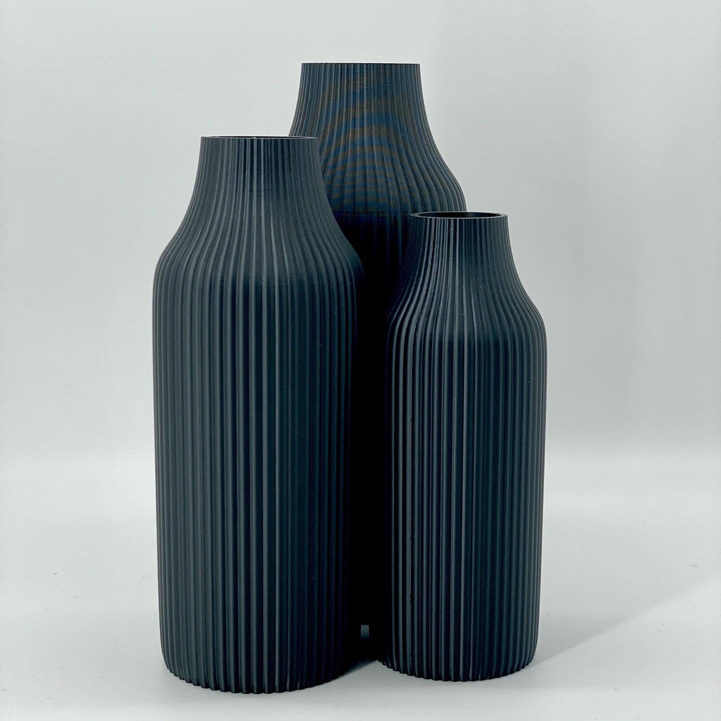 Minimalistische Trockenblumen Vase "Oslo"  Skandinavische Dekoration mit geriffelter Struktur, nachhaltig hergestellt, 3D-gedruckte Vase